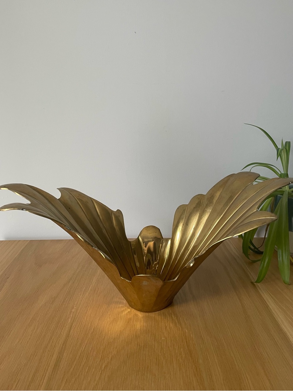 Vintage 1970s Century Exclusive Solid Brass Centrepiece Bowl Hollywood Regency